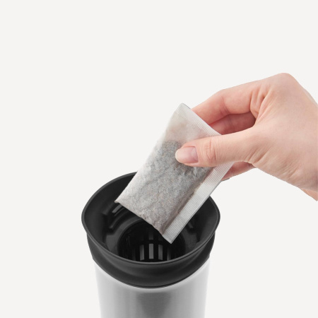 Термос для чая Thermos TTD-1000 SBK 1L (Gloss Steel; +24h/-24h)